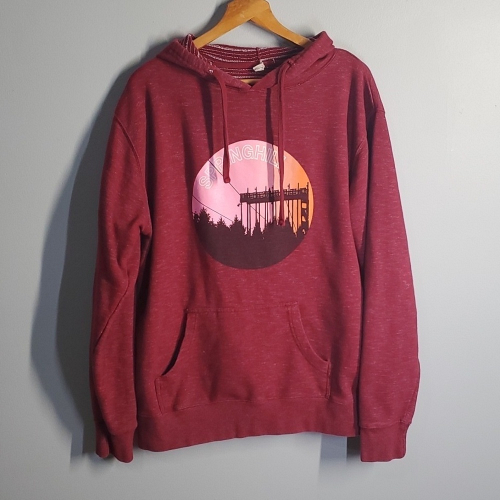 Springhill Outfitters Hoodie men's size xl (guessing) red Top rubberized Artwork - Picture 3 of 12